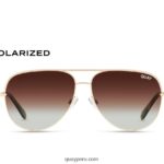 clave alta 666Z8T170 dorado/marrón degradado polarizado hombres Quay