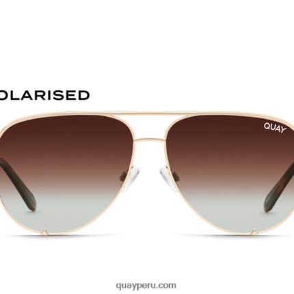 clave alta 666Z8T917 dorado/marrón degradado polarizado hombres Quay